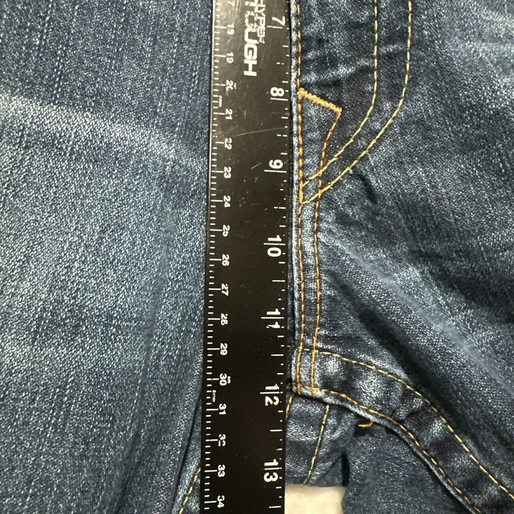 Vintage True Religion World Champ Blue Wash Straight Jeans Sz 36 Made In USA‎
